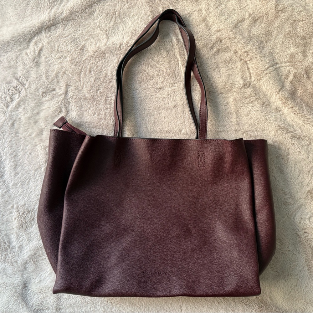 Melie Bianco Kaia Shoulder Tote Bag Burgundy NWOT